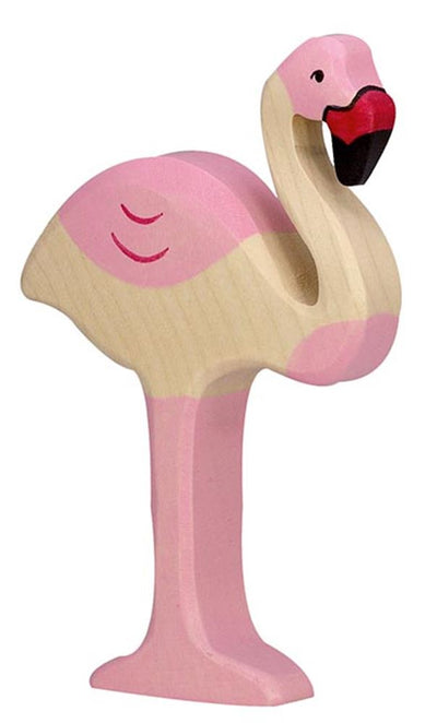 Holztiger désert - flamant rose - 8x2x12cm - figurine en bois - fait main