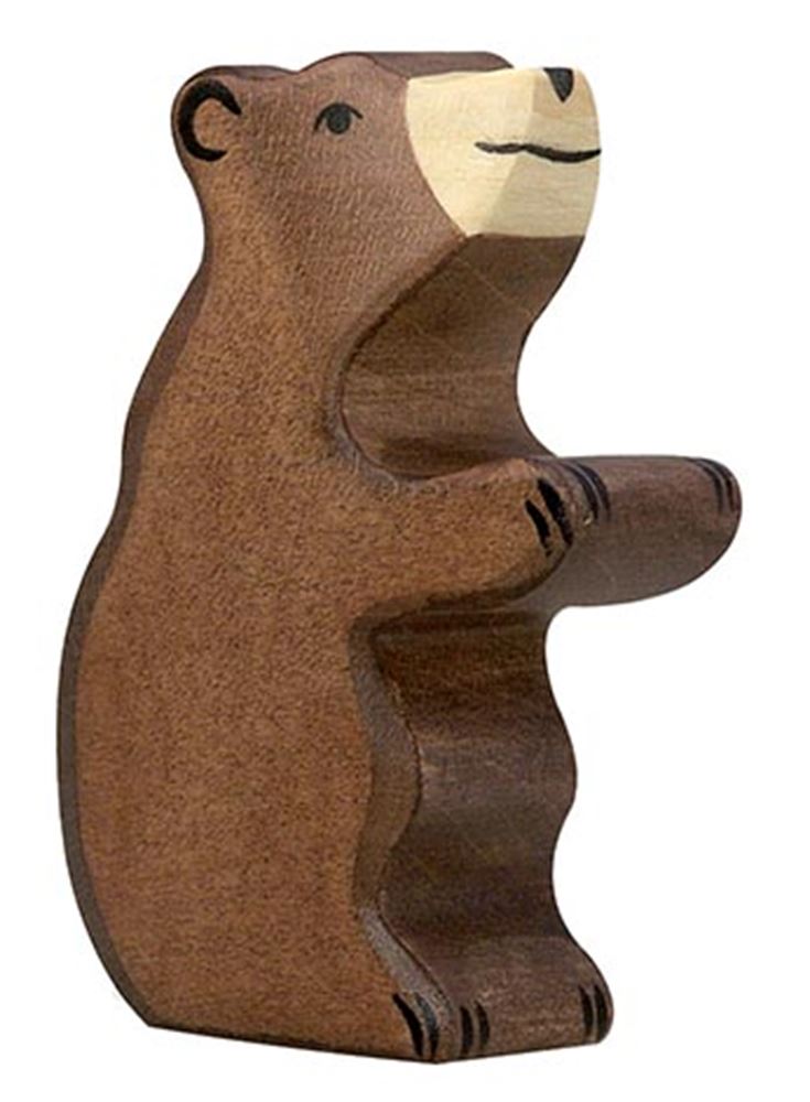 Ours brun Holztiger, petit, assis.