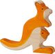 Kangourou Holztiger avec ses petits. 15 cm.