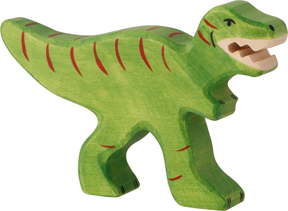 Holztiger tyrannosaure rex. 10cm.