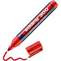 Edding 300 marqueur, épaisseur de ligne 1,5 à 3 mm, rouge, 1 pièce