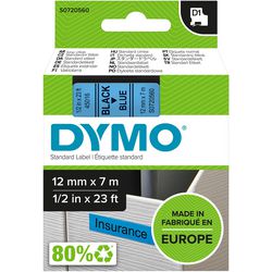 Rubans dymo d1 polyester 12mmx7m noir-bleu brillant