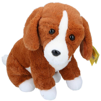 Eddy toys peluche chien marron blanc 45cm