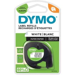 Etiquettes letratag papier dymo 12x4mm blanc