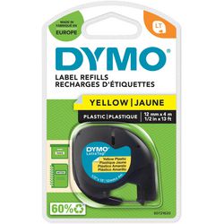 Etiquettes letratag dymo plastique 12x4mm jaune