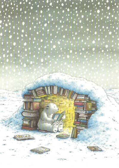 Carte postale illustrée 206 : ours polaire dans un igloo.