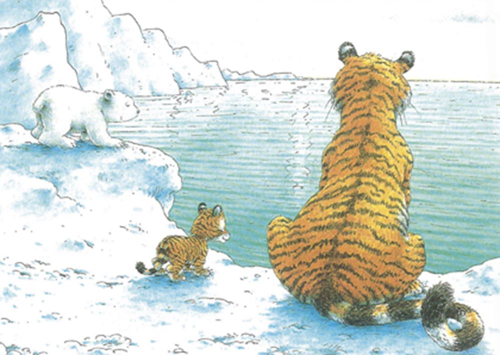Carte postale illustrée 266 : petit ours polaire avec