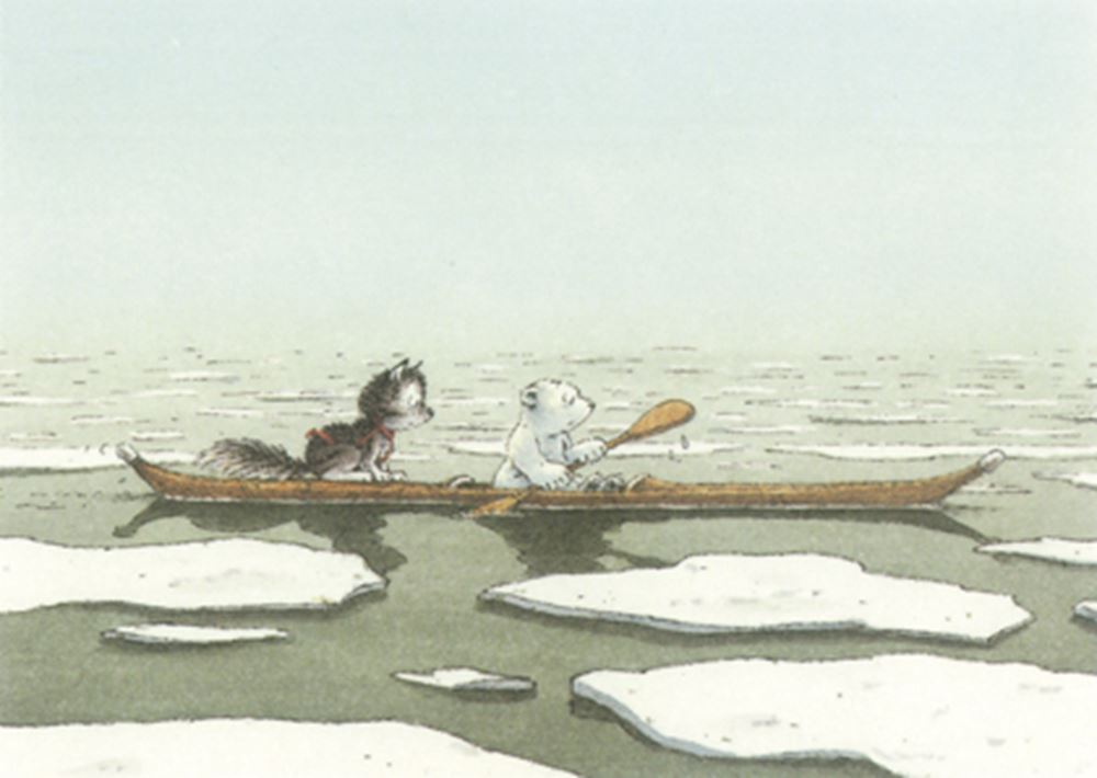 Carte postale illustrée 268 : petit ours polaire et n
