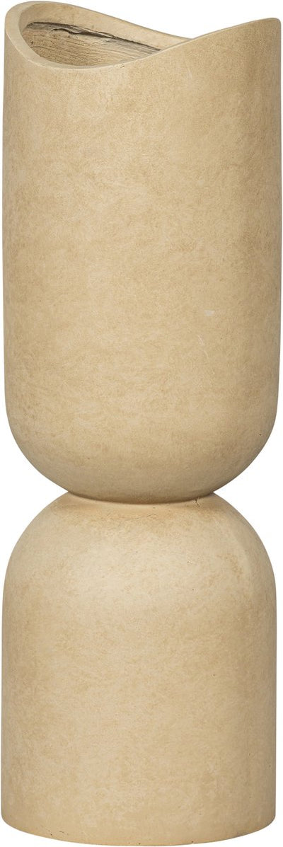 Pot de fleurs vase Woood mosi - argile fibreuse - beige - 75x25 cm