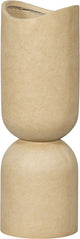 Pot de fleurs vase Woood mosi - argile fibreuse - beige - 75x25 cm