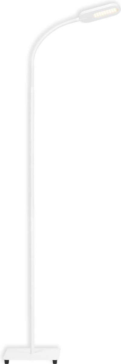 Marche de bureau Briloner - Lampadaire LED - Lampe sur pied blanche - avec contrôle de la température de couleur CCT - dimmable - avec touche - inclinable - 128 cm