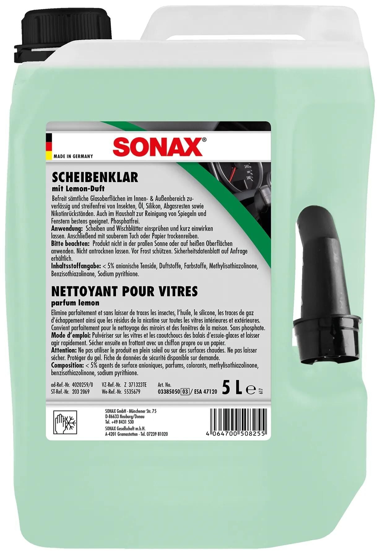 Fenêtre de la voiture Sonax claire 5 ltr. plastique