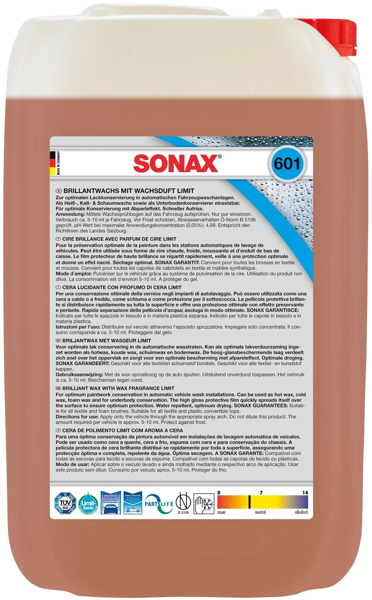Sonax Brilliant Wax Limit 25 25 L Cubitainer
