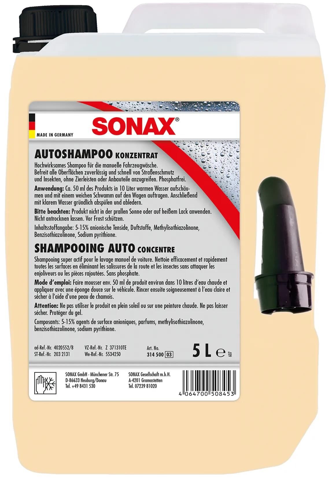 Shampooing Sonax 5ltr Kanister