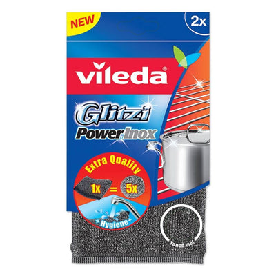 VILEDA GLITZI POWER INOX PANDING SPONGES 2 PIÈCES