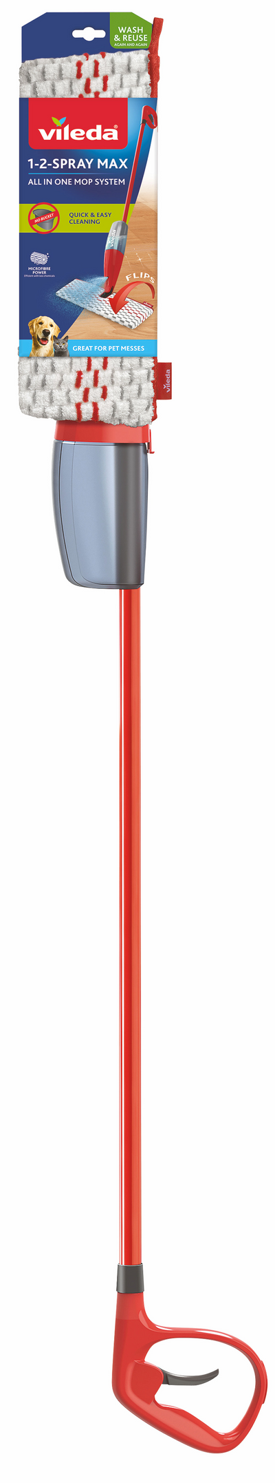 Vileda spray clean - vadrouille avec réservoir - rouge