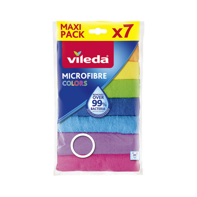 Vileda 1071913 - chiffon de couleurs en microfibre | 5 pièces