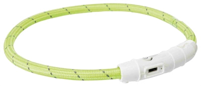 Collier de collier Trixie Collier de lumière de la lumière USB TPU nylon vert