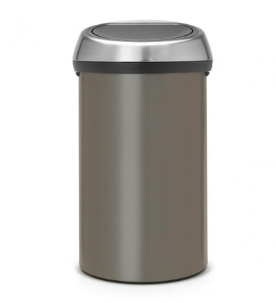 Poubelle Brabantia Touch Bin - 60 litres - couvercle anti-empreintes digitales en acier mat platine