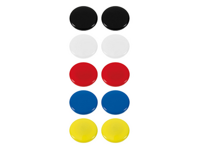 Aimants Westcott - ø 30x8mm - couleurs assorties - 10 pièces - ac-e10822