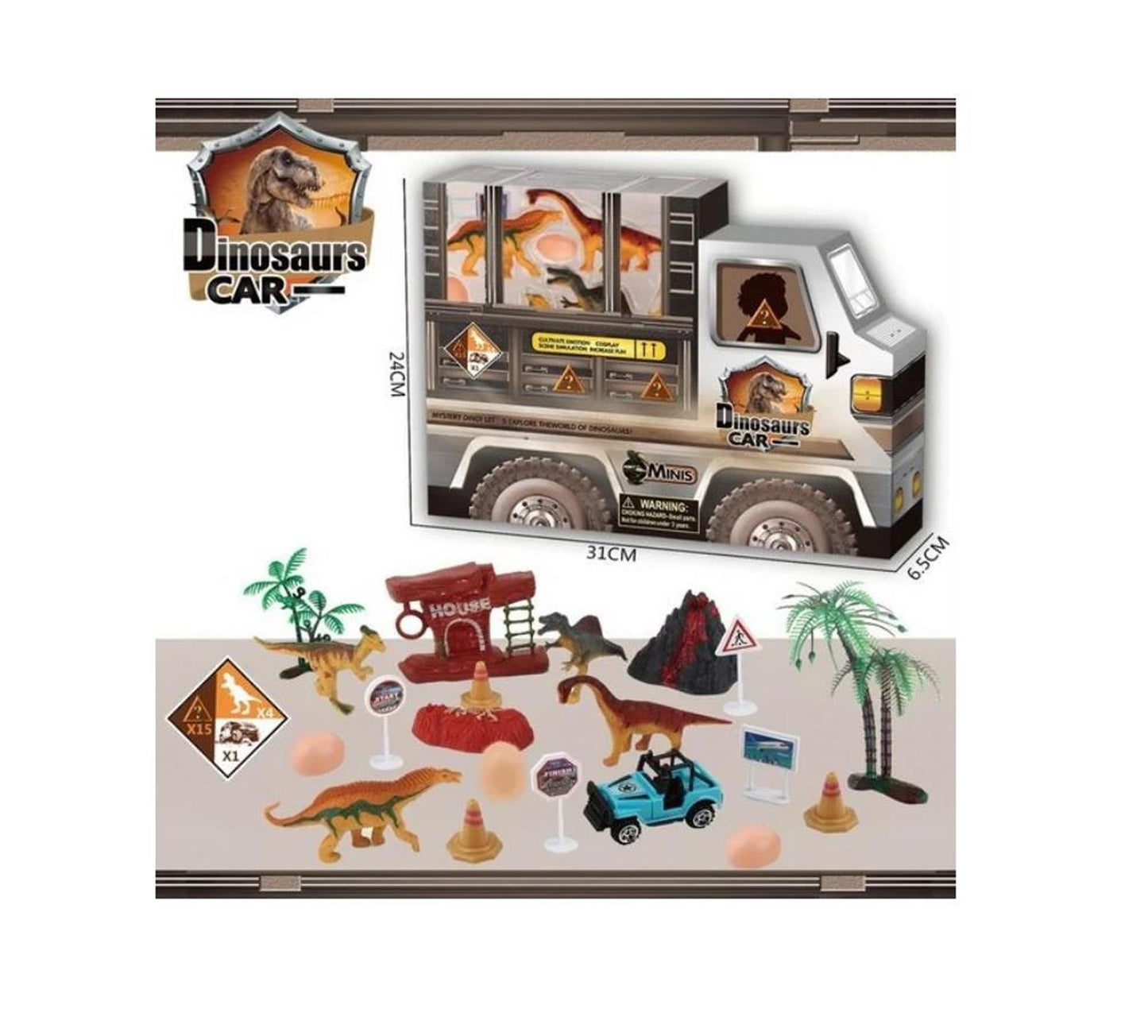 Coffret de jeu Dino 20 pièces