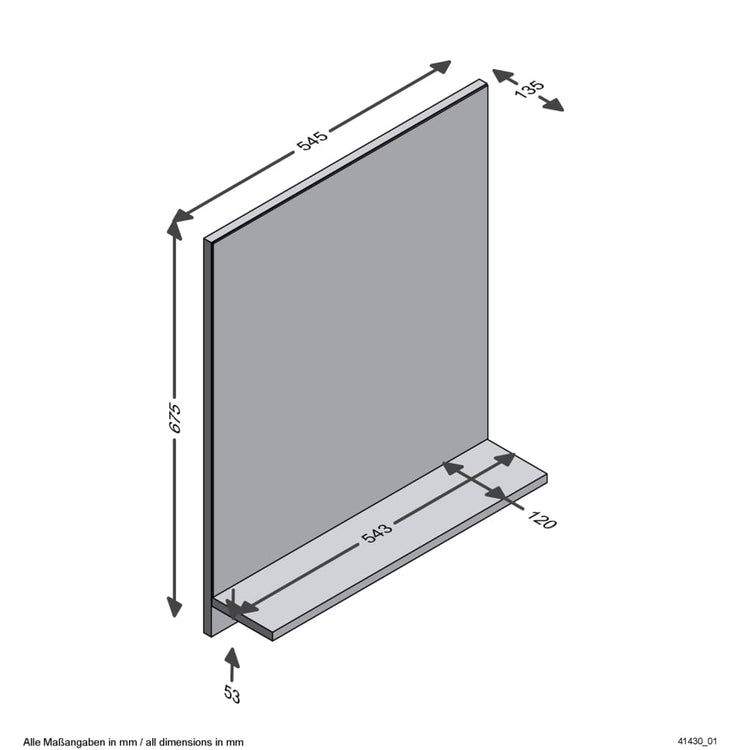 Miroir mural FMD FMD avec étagère 54,5x13.5x67,5 cm chêne artisanal