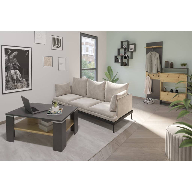 Mur en carrefour FMD FMD MONTÉ avec étagère 50x23x188 cm en chêne artisanal matera