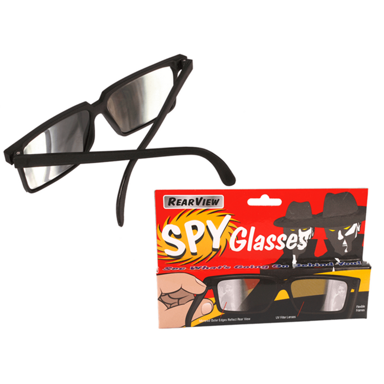 Lunettes espion avec miroir latéral dans la branche.
