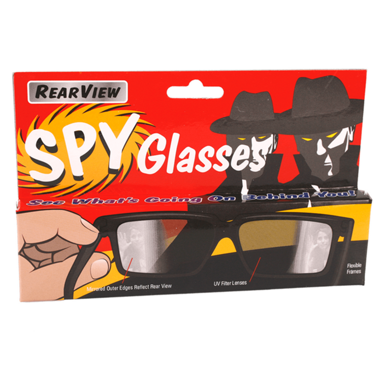 Lunettes espion avec miroir latéral dans la branche.