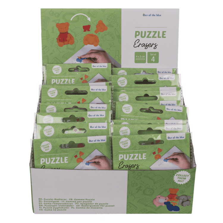 Animaux de gomme de puzzle Dsp. 4 culs dans un sac. environ