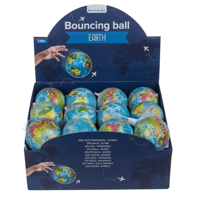 Dsp. balle rebondissante souple, globe, 7,5 cm