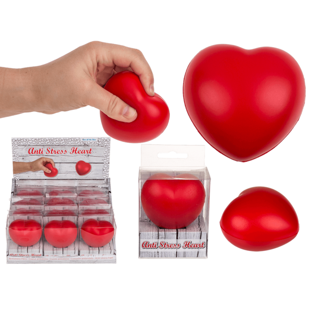 Coeur anti-stress Dsp, env. 6 cm. 12 pièces