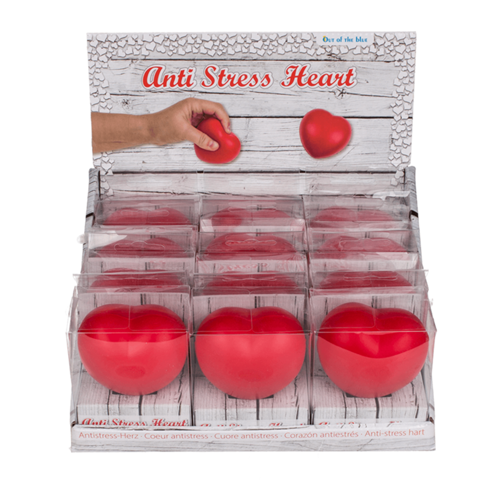 Coeur anti-stress Dsp, env. 6 cm. 12 pièces