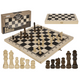 Jeu de société en bois, échecs. 34x34 cm.