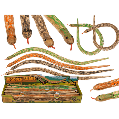 Serpent de jeu en bois Dsp, env. 50 cm. 4 essieux