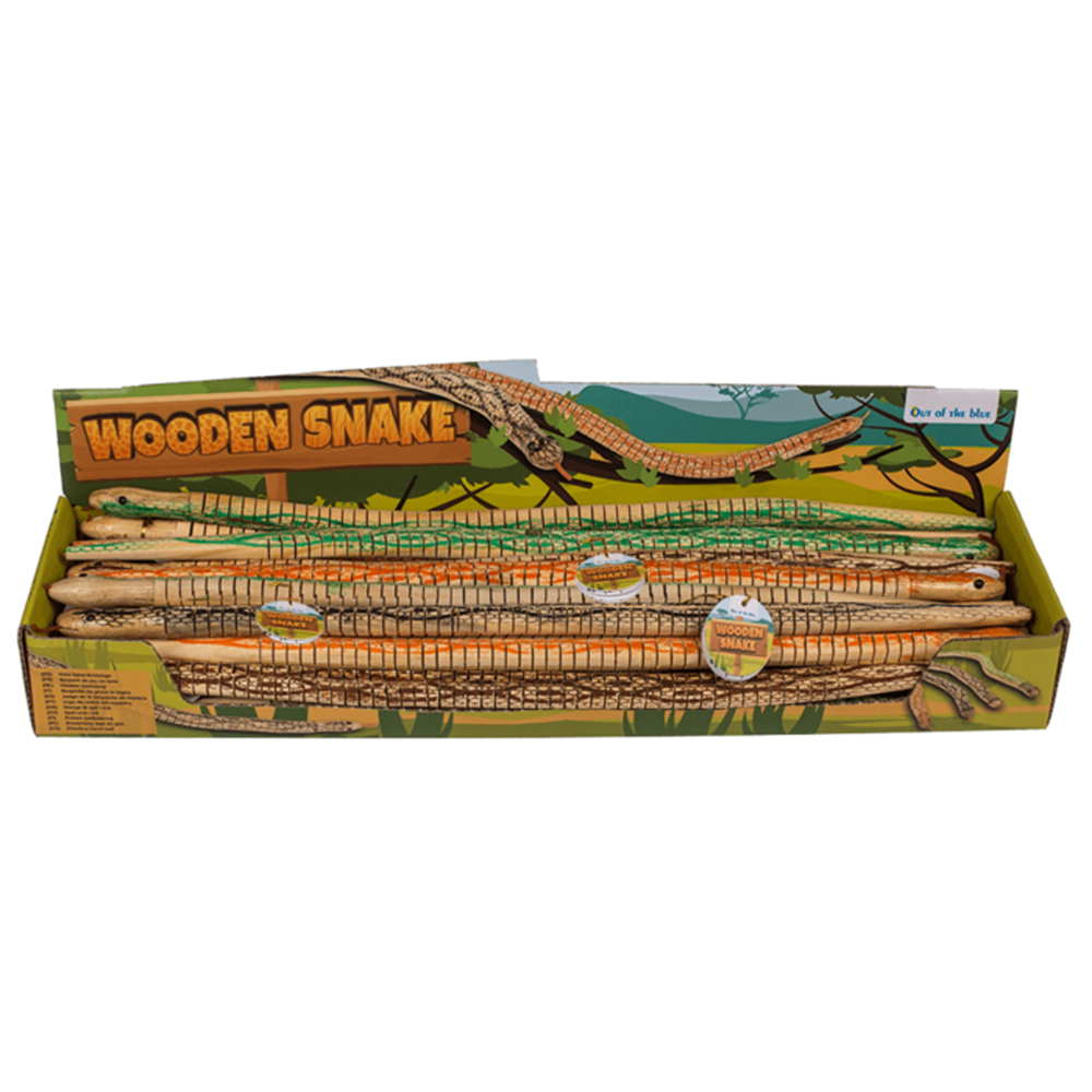 Serpent de jeu en bois Dsp, env. 50 cm. 4 essieux