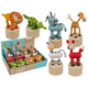 Figurines d'impression en bois Dsp, animaux. 6 assortis