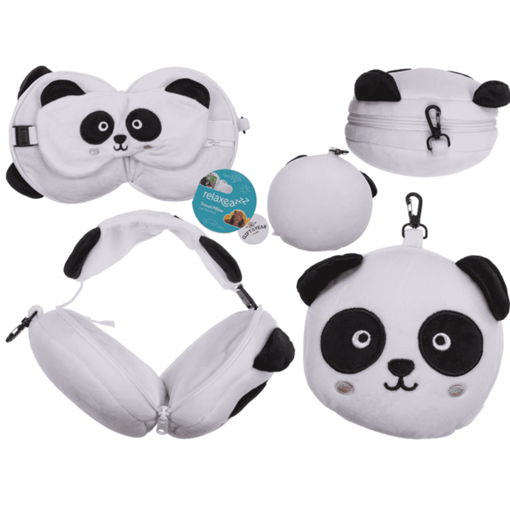 Oreiller de voyage en peluche pour enfants avec masque pour les yeux p