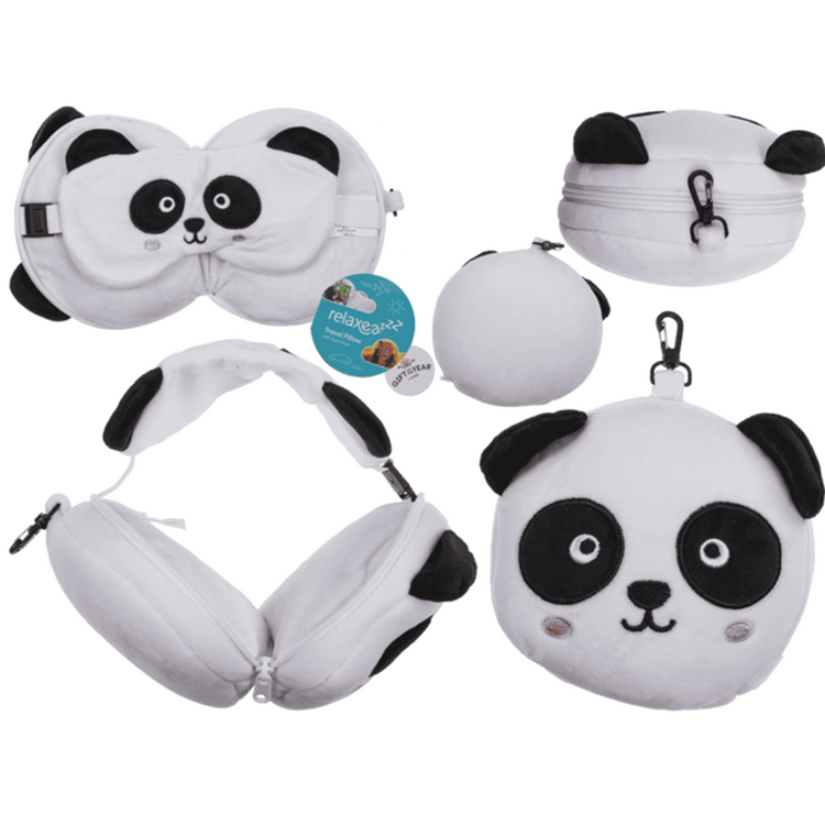 Oreiller de voyage en peluche pour enfants avec masque pour les yeux p