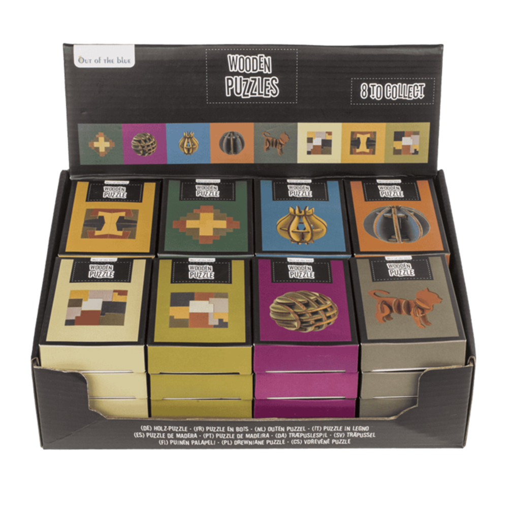 Puzzle en bois Dsp, 8 assortis en boîte.