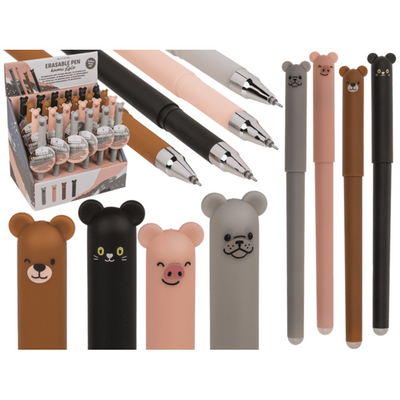Stylo effaçable Dsp animaux, 14 cm. 4 essieux