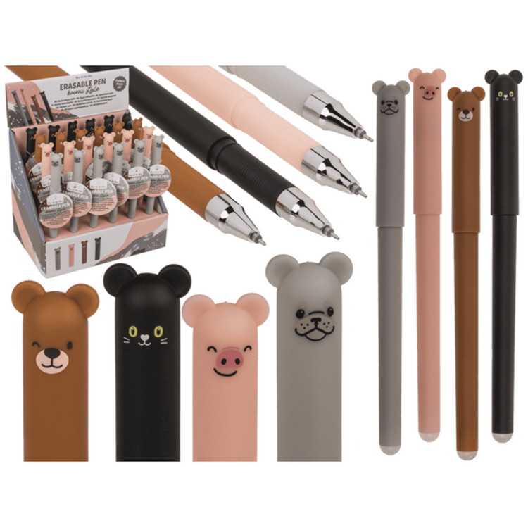 Stylo effaçable Dsp animaux, 14 cm. 4 essieux