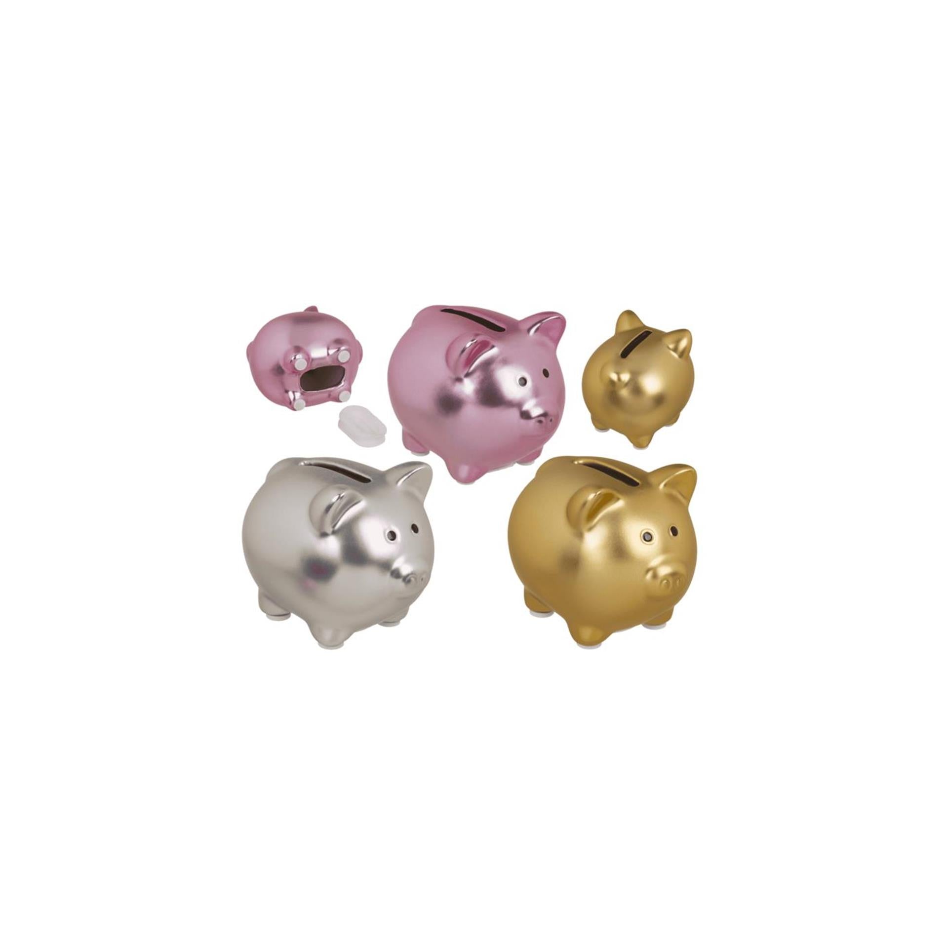 Ootb tirelire cochon brillant 8x6,5cm