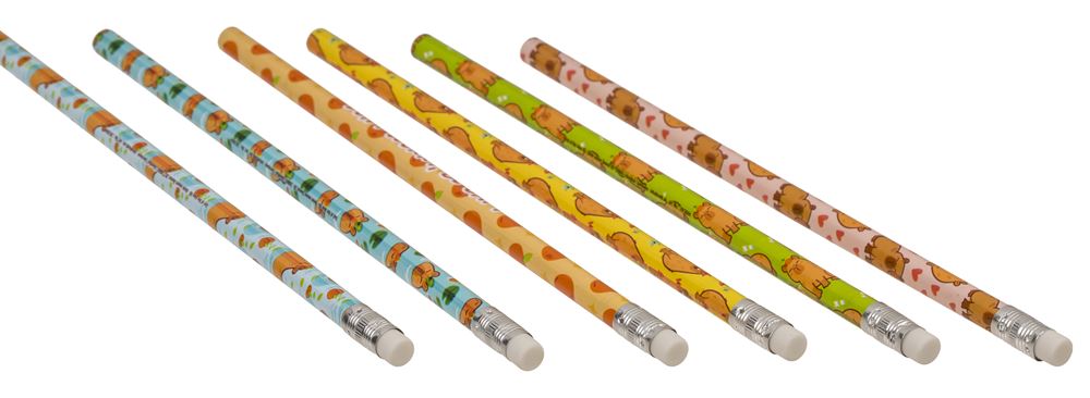 Crayon Dsp avec gomme capybara. 6 culs. 24