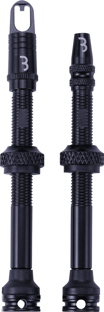 Jeu de valves tubeless Bbb cycling pour vtt et vélo de course - valve tubeless en aluminium - valves al - 60 mm - noir - bti-160