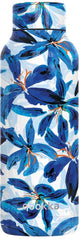 Quokka, bouteille isotherme 510 ml double paroi décor floral hibiscus, turquoise