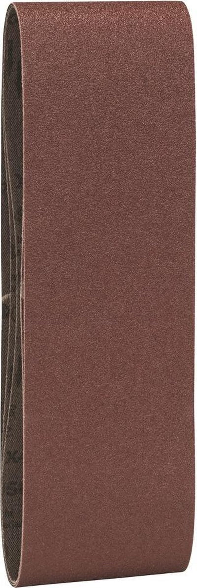 Bosch - Jeu de 3 bandes abrasives pour ponceuses à bande, rouge qualité 80, non perforées, tendues