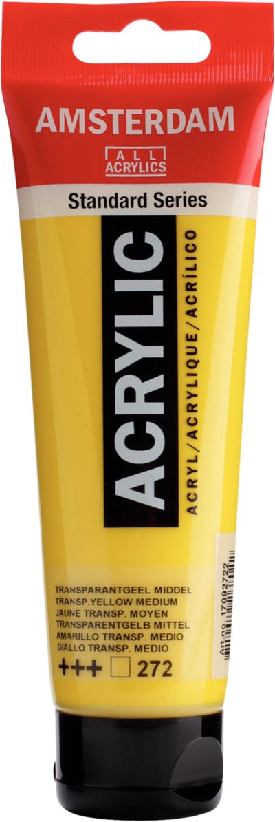 Peinture acrylique série standard Amsterdam tube 120 ml jaune transparent médium 272