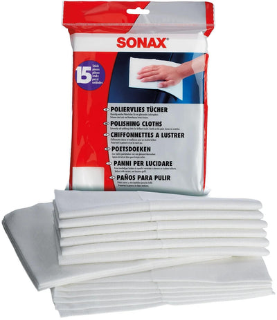 chiffons de nettoyage 20 x 25,7 cm synthétique blanc 15 pcs