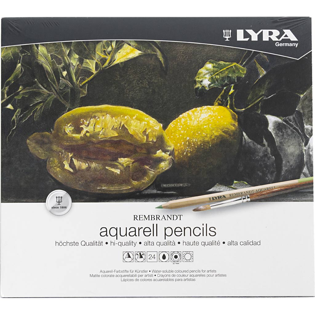 Crayons Lyra Rembrandt Aquarel, différentes couleurs, 24 pièces 1 boîte